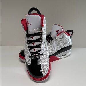 Air Jordan Dub Zero Sneakers with Red, Black, and White Design NWOT